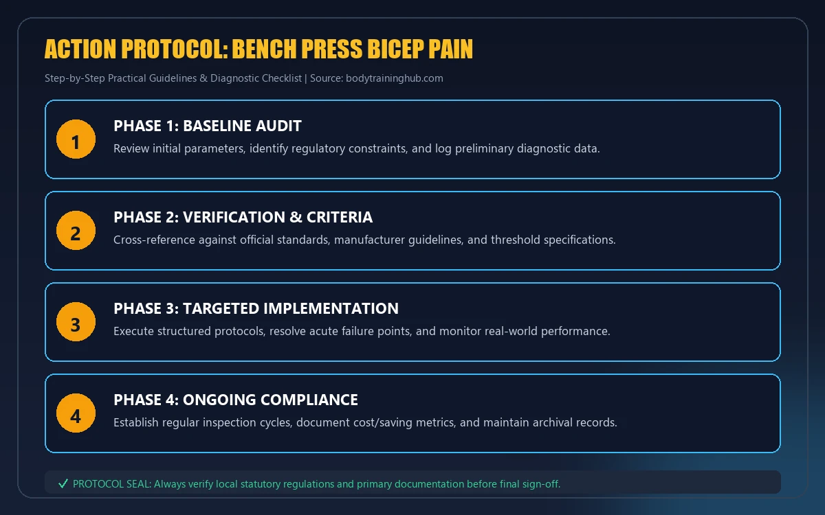 Step-by-step implementation protocol for bench press bicep pain